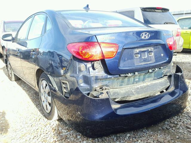 KMHDU46D39U679822 - 2009 HYUNDAI ELANTRA GL BLUE photo 3