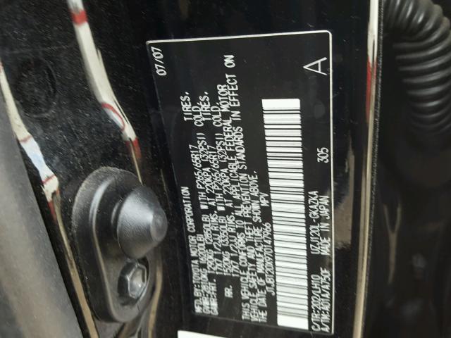 JTJBT20X970147966 - 2007 LEXUS GX 470 BLACK photo 10