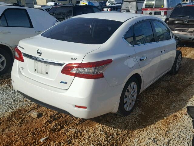 3N1AB7AP4EL639949 - 2014 NISSAN SENTRA S WHITE photo 4