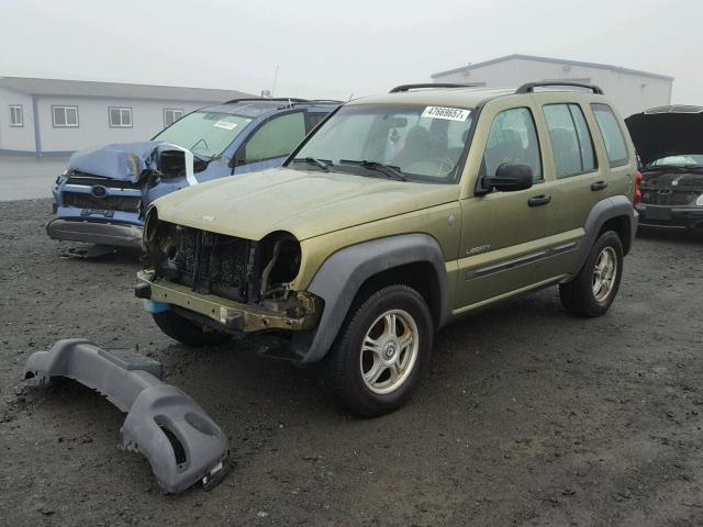 1J4GL48K94W223654 - 2004 JEEP LIBERTY SP GREEN photo 2