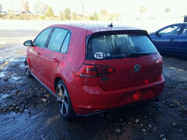 3VW547AU1GM008228 - 2016 VOLKSWAGEN GTI S/SE RED photo 3