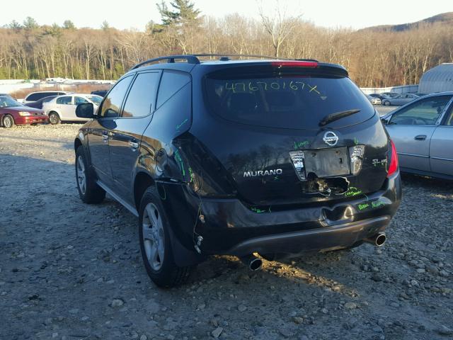 JN8AZ08W45W434675 - 2005 NISSAN MURANO SL BLACK photo 3