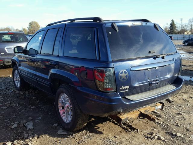 1J4GW58N12C140662 - 2002 JEEP GRAND CHER BLUE photo 3