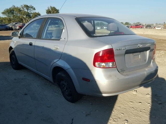 KL1TD56646B629128 - 2006 CHEVROLET AVEO BASE SILVER photo 3