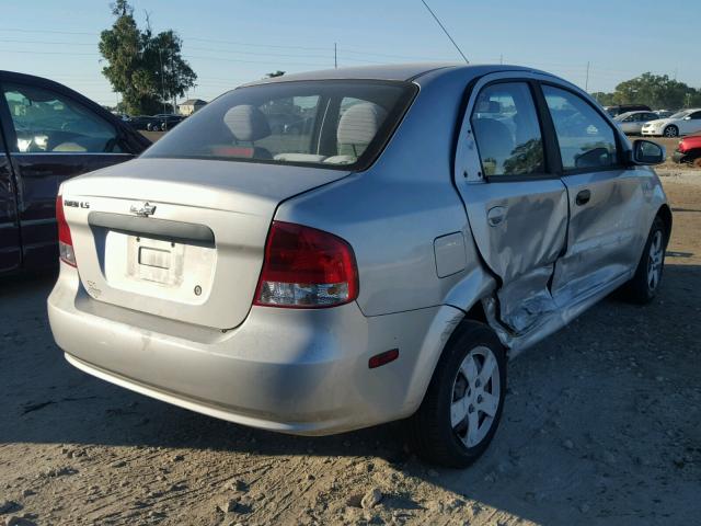 KL1TD56646B629128 - 2006 CHEVROLET AVEO BASE SILVER photo 4