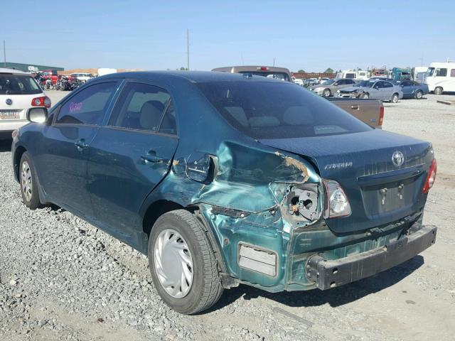 1NXBU4EE5AZ253331 - 2010 TOYOTA COROLLA BA GREEN photo 3