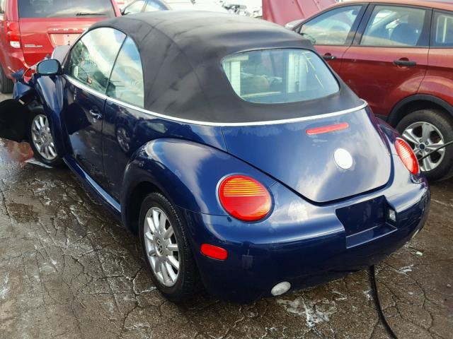 3VWCM31Y14M334206 - 2004 VOLKSWAGEN NEW BEETLE BLUE photo 3