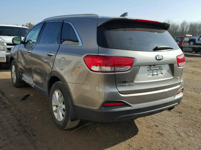 5XYPG4A36GG033051 - 2016 KIA SORENTO LX GRAY photo 3