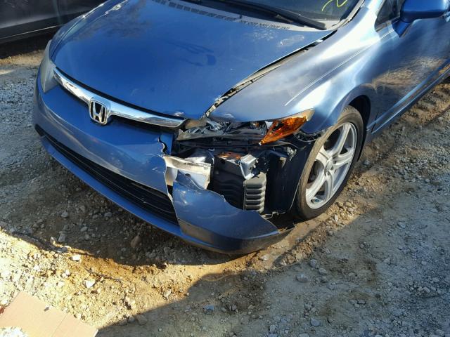 1HGFA165X7L117952 - 2007 HONDA CIVIC LX BLUE photo 9