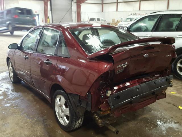 1FAHP34N56W132270 - 2006 FORD FOCUS ZX4 BURGUNDY photo 3