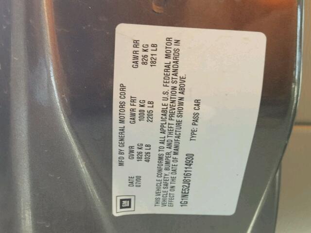 1G1NE52J816114930 - 2001 CHEVROLET MALIBU LS 棕色 照片 10