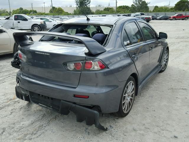 JA32W8FV0AU022999 - 2010 MITSUBISHI LANCER EVO GRAY photo 4