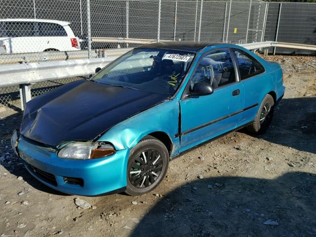 1HGEJ2248PL000613 - 1993 HONDA CIVIC DX GREEN photo 2