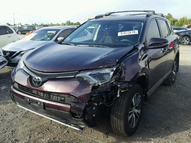 2T3WFREV4JW405647 - 2018 TOYOTA RAV4 ADVEN PURPLE photo 2