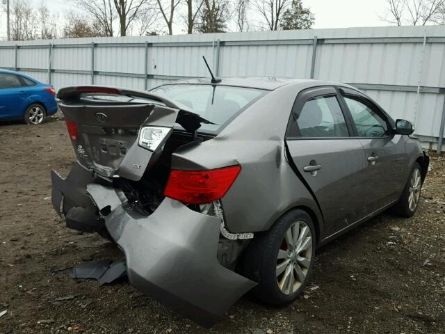 KNAFW4A30A5268279 - 2010 KIA FORTE SX GRAY photo 4