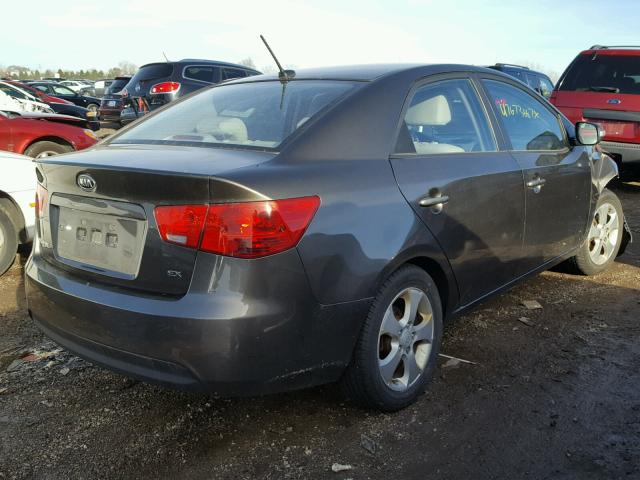 KNAFU4A25A5079740 - 2010 KIA FORTE EX GRAY photo 4