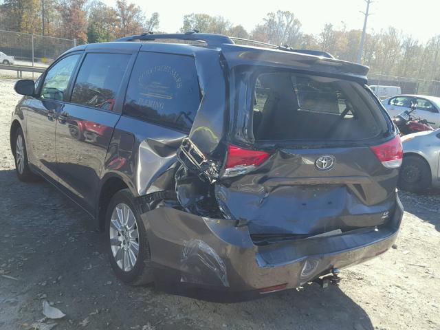 5TDJK3DC6CS035485 - 2012 TOYOTA SIENNA LE GRAY photo 3