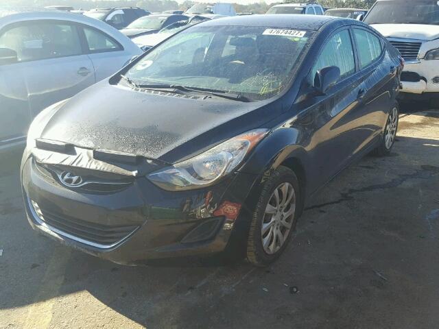 5NPDH4AE7CH142395 - 2012 HYUNDAI ELANTRA GL BLACK photo 2