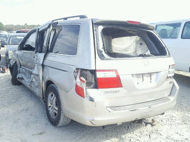 5FNRL38776B054052 - 2006 HONDA ODYSSEY EX SILVER photo 3