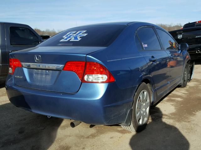 1HGFA165X9L011908 - 2009 HONDA CIVIC LX BLUE photo 4