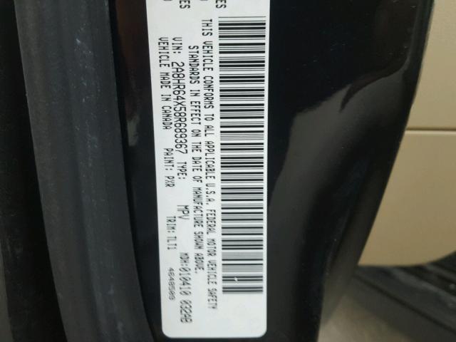 2A8HR64X58R689367 - 2008 CHRYSLER TOWN & COU 黑色 照片 10