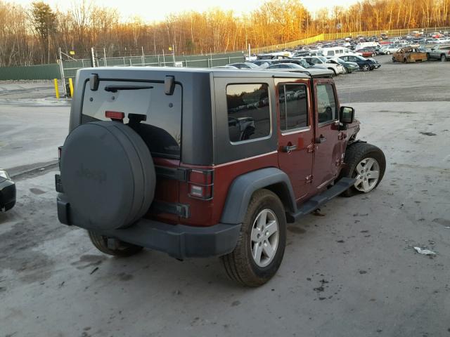 1J4GA39108L522964 - 2008 JEEP WRANGLER U MAROON photo 4