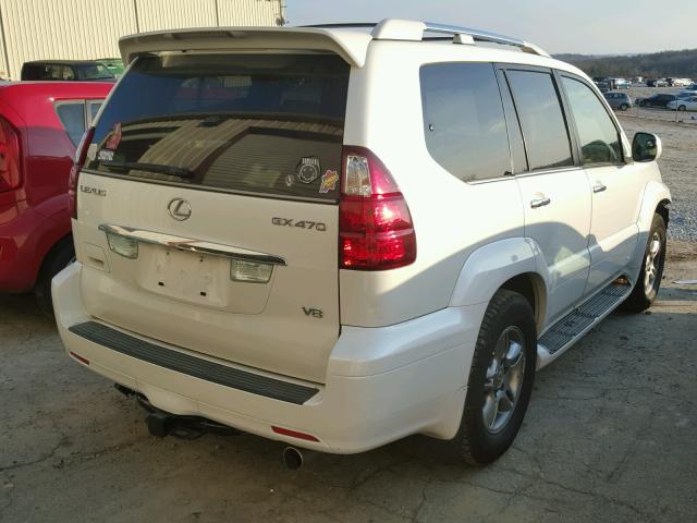 JTJBT20X780157090 - 2008 LEXUS GX 470 WHITE photo 4