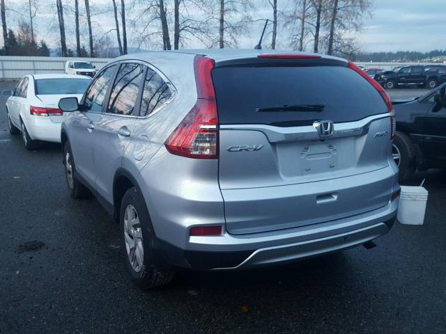 2HKRM4H53FH705261 - 2015 HONDA CR-V EX SILVER photo 3