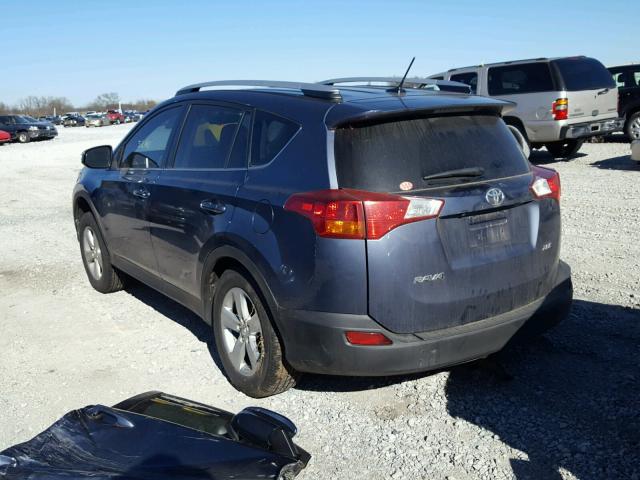 2T3WFREV6DW056804 - 2013 TOYOTA RAV4 XLE BLUE photo 3