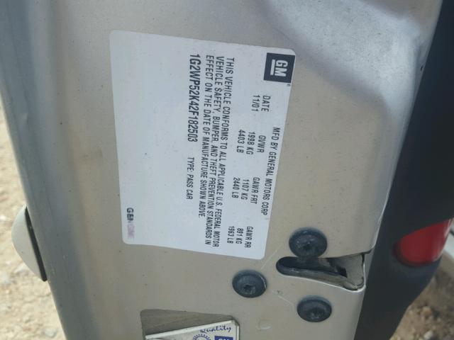 1G2WP52K42F182503 - 2002 PONTIAC GRAND PRIX ვერცხლისფერი ფოტო 10