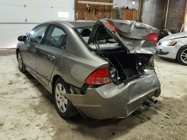 2HGFA16597H314365 - 2007 HONDA CIVIC LX GRAY photo 3