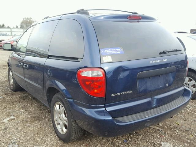 1D4GP25333B166906 - 2003 DODGE CARAVAN SE BLUE photo 3