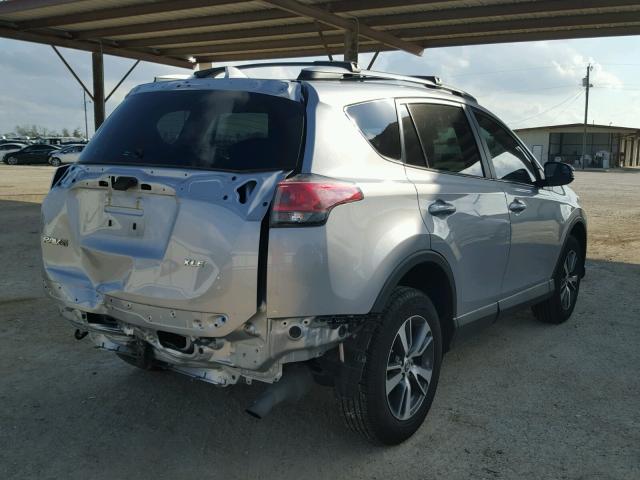 2T3WFREV0HW337308 - 2017 TOYOTA RAV4 XLE SILVER photo 4