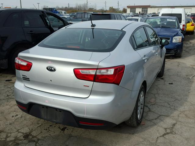 KNADM4A30C6095048 - 2012 KIA RIO LX SILVER photo 4