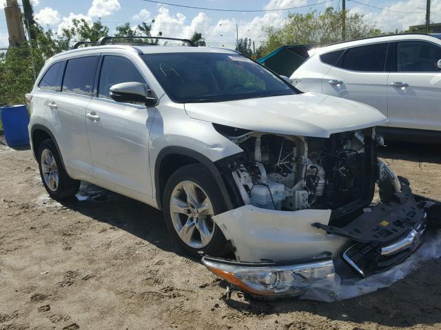 5TDYKRFH0FS096877 - 2015 TOYOTA HIGHLANDER WHITE photo 1