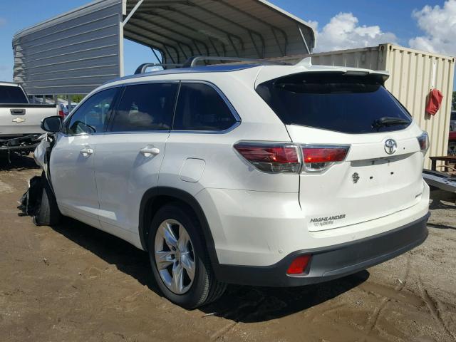 5TDYKRFH0FS096877 - 2015 TOYOTA HIGHLANDER WHITE photo 3