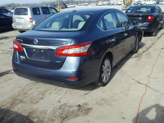 3N1AB7AP8EY278650 - 2014 NISSAN SENTRA S BLUE photo 4