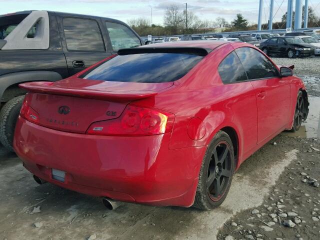 JNKCV54E56M710626 - 2006 INFINITI G35 RED photo 4