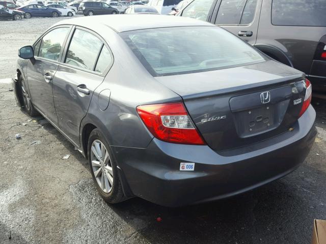 2HGFB2F87CH508819 - 2012 HONDA CIVIC EX GRAY photo 3