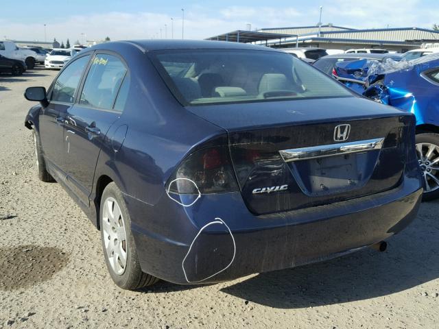 19XFA1F57AE058972 - 2010 HONDA CIVIC LX BLUE photo 3