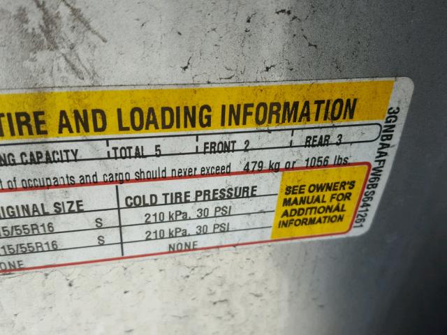 3GNBAAFW6BS641261 - 2011 CHEVROLET HHR LS SILVER photo 10