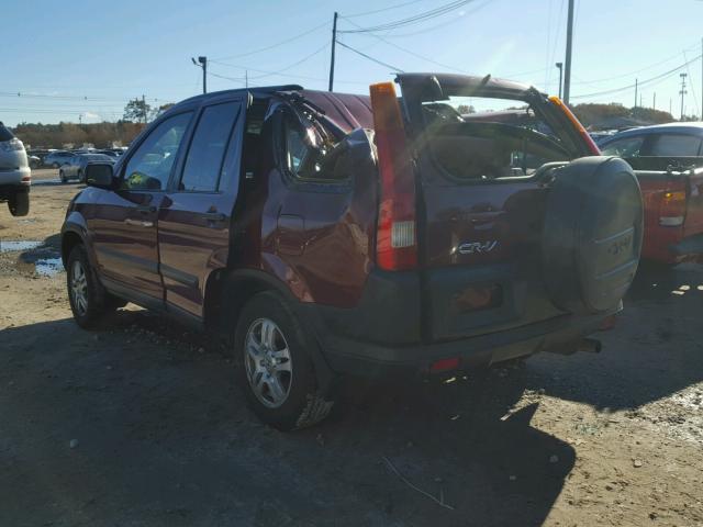 SHSRD78854U256133 - 2004 HONDA CR-V EX MAROON photo 3