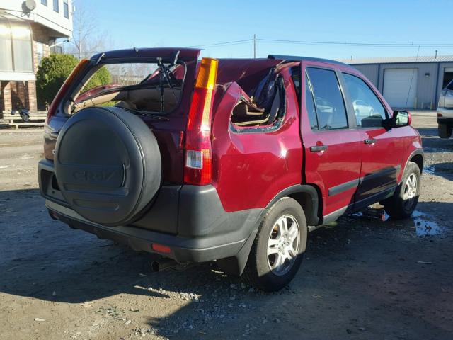 SHSRD78854U256133 - 2004 HONDA CR-V EX MAROON photo 4