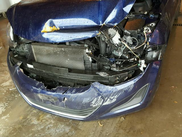 5NPDH4AE1EH493936 - 2014 HYUNDAI ELANTRA SE BLUE photo 9