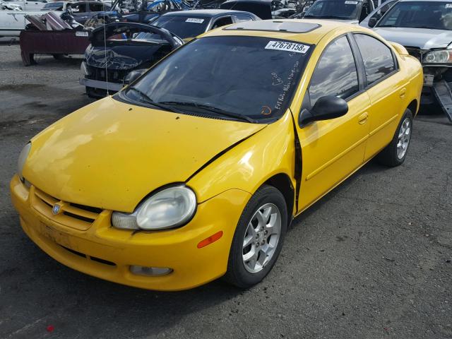 1B3ES56C52D632648 - 2002 DODGE NEON ES YELLOW photo 2