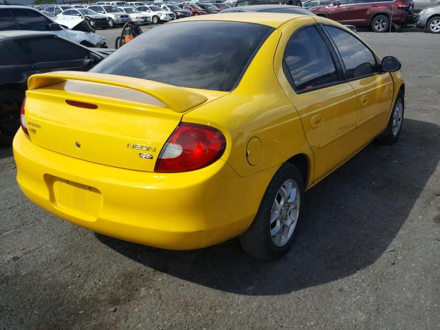 1B3ES56C52D632648 - 2002 DODGE NEON ES YELLOW photo 4