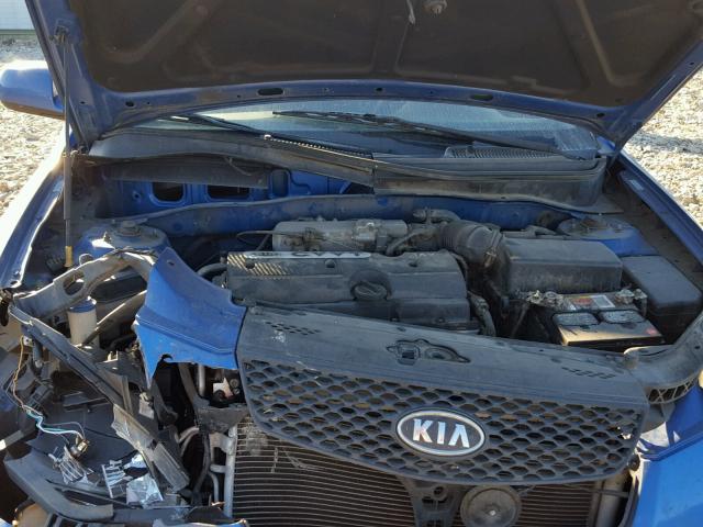 KNADE123486341360 - 2008 KIA RIO BASE BLUE photo 7