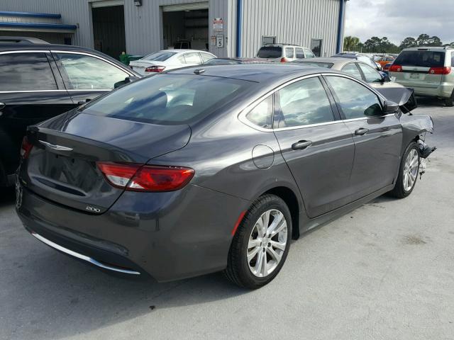 1C3CCCAB2GN154104 - 2016 CHRYSLER 200 LIMITE GRAY photo 4