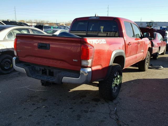 3TMCZ5ANXGM015879 - 2016 TOYOTA TACOMA DOU RED photo 4