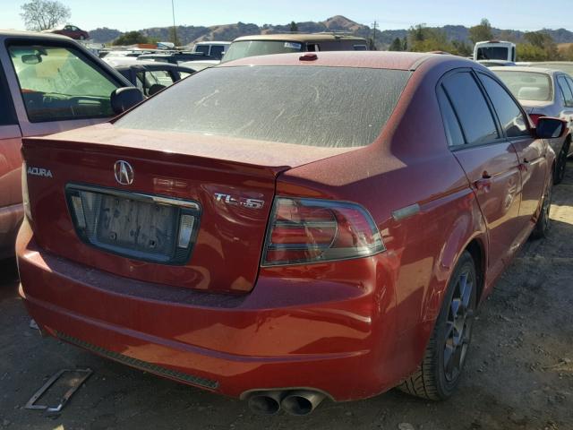 19UUA76517A039244 - 2007 ACURA TL TYPE S RED photo 4